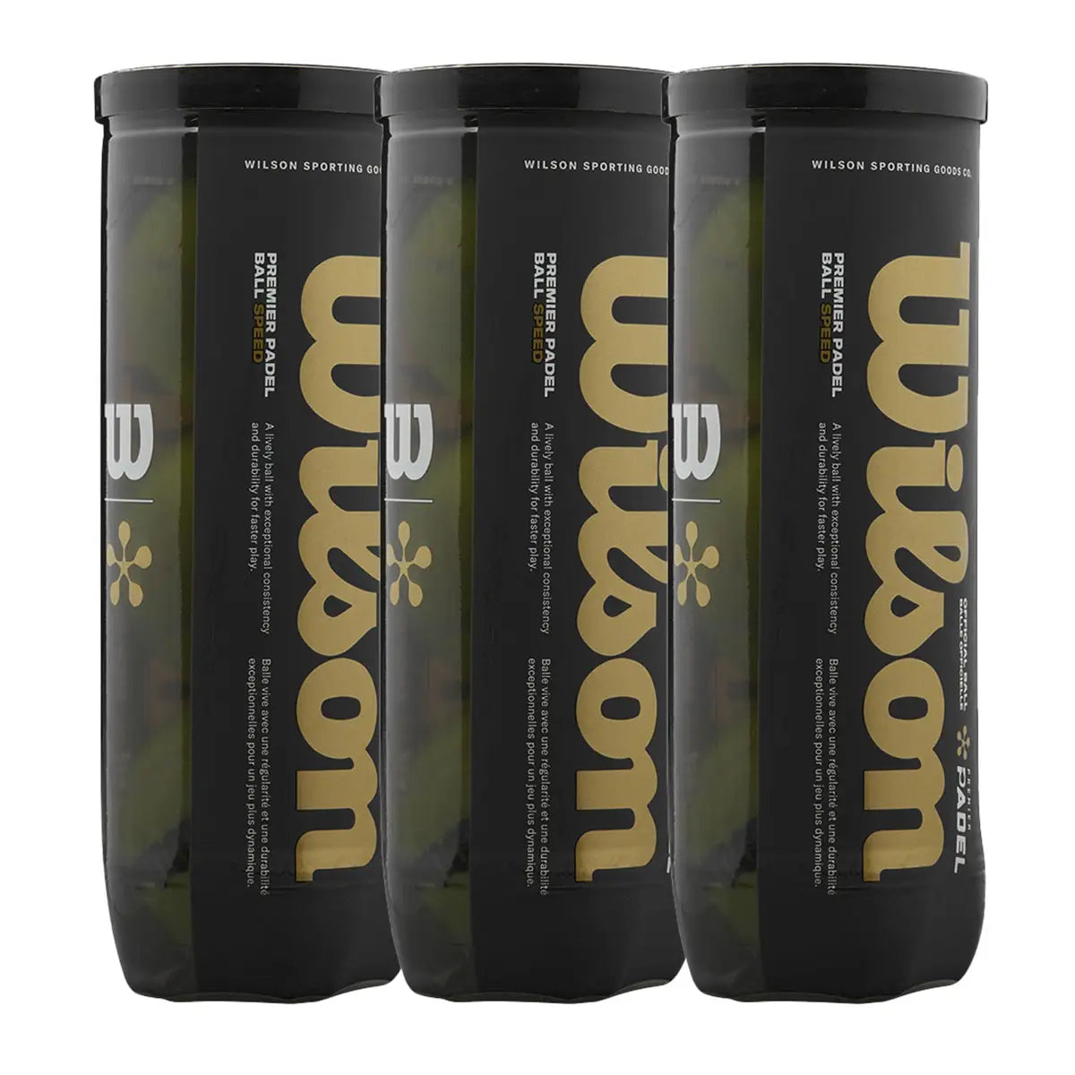 TRIPACK OF 3 WILSON PREMIER PADEL SPEED 3-BALL CANISTERS